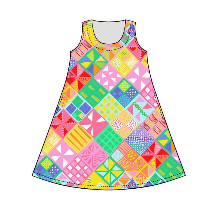 Sleeveless Summer Dress | KALEIDOSKOOPPI | multi