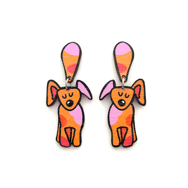 Earrings | KOIRAT | oranssi-pinkki