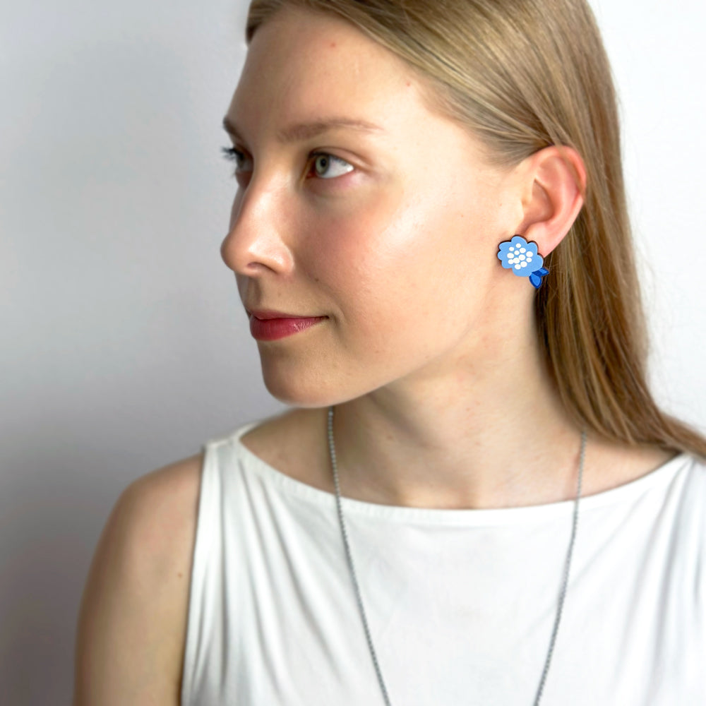 Button earrings | SUVI | blue
