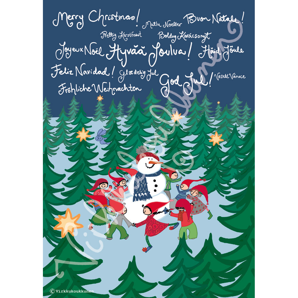 Magnetic-kortti "Hyvää Joulua! Merry Christmas! Feliz Navidad! God Jul…" 2028