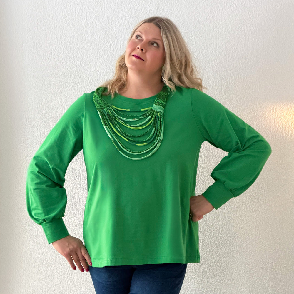 Puhvihiha blouse | RAINFOREST GREEN