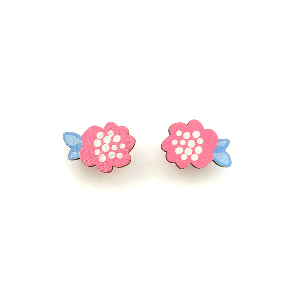 Button earrings | SUVI | pink