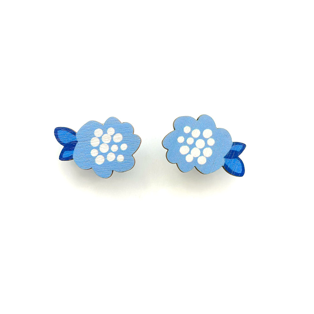 Button earrings | SUVI | blue